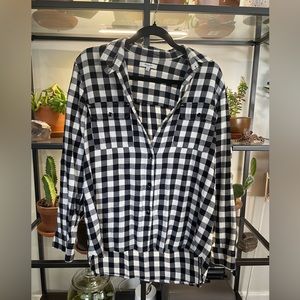 Madewell Black and White Gingham Button Up Shirt